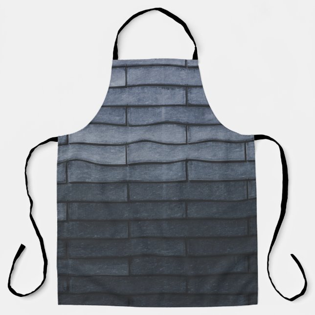 Close-up of grey brick wall apron (Front)
