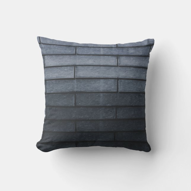 Close-up of grey brick wall cushion (Front)