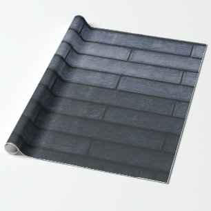 Close-up of grey brick wall wrapping paper