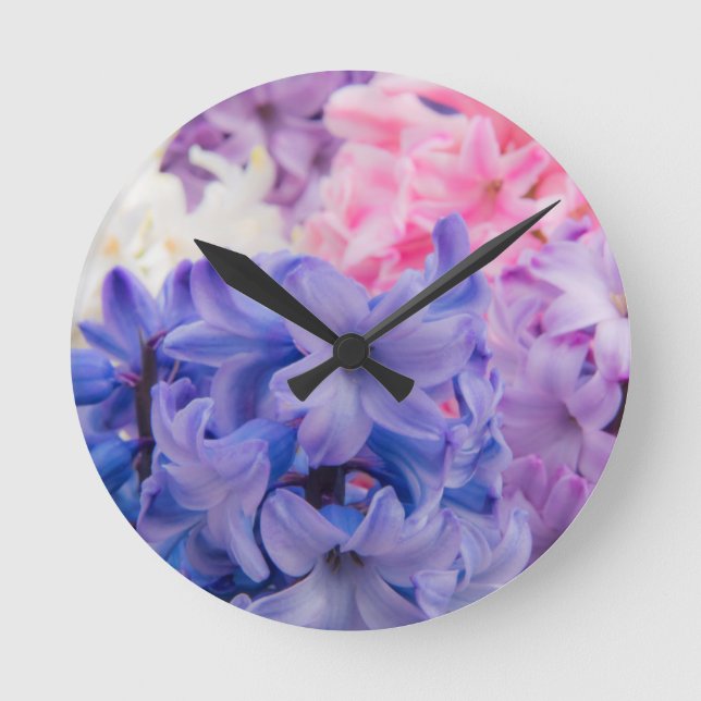 Close-up of Hyacinth plant Round Clock (Front)