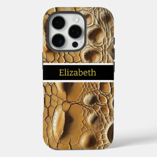 Close-up of intricate snakeskin texture iPhone 16 pro case