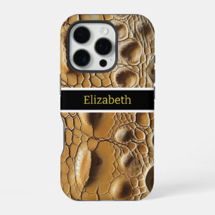 Close-up of intricate snakeskin texture iPhone 16 pro case