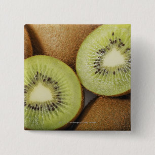 Close-up of kiwi fruits 2 15 cm square badge