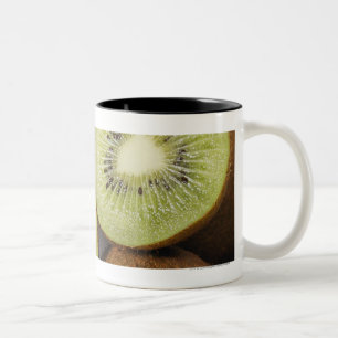 Close-up of kiwi fruits 2 Two-Tone coffee mug