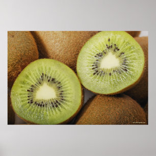 Close-up of kiwi fruits poster