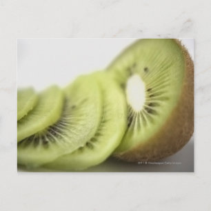Close-up of kiwi slices postcard