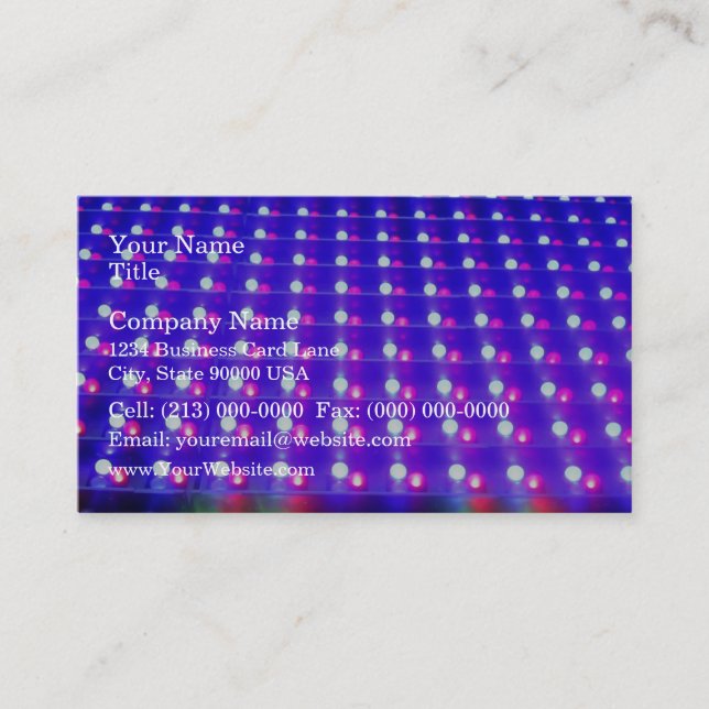 Close Up of LED Lights Business Card (Front)