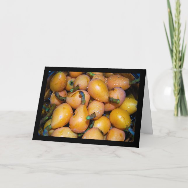 Close up of Loquat Fruit Card (Front)