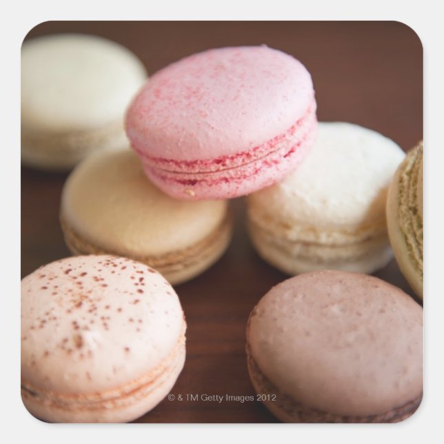 Close up of Macaroons Square Sticker (Front)