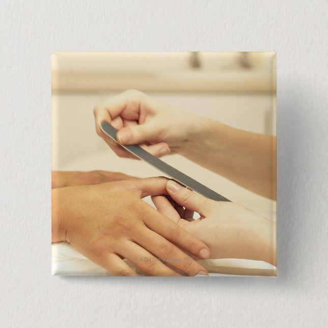 Close up of manicure 15 cm square badge (Front)