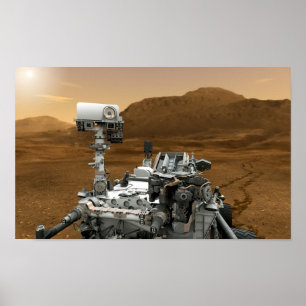 Close-up of Mars Curiosity Rover Poster