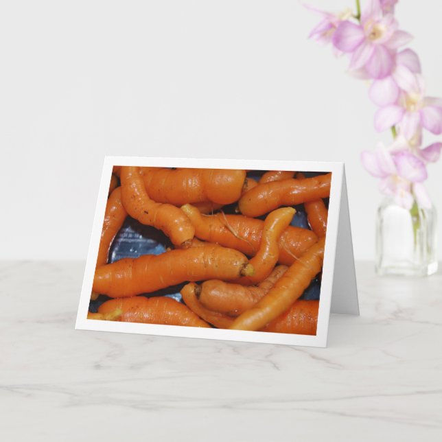 Close-up of Organic Carrots Card (Orchid)