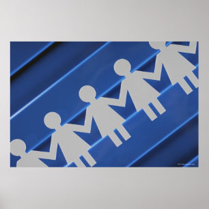 Close-up of paper chain dolls poster