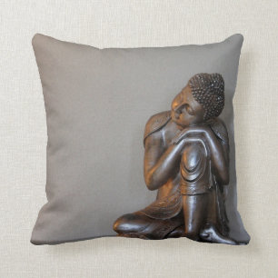 Close up of peaceful silver Buddha Cushion