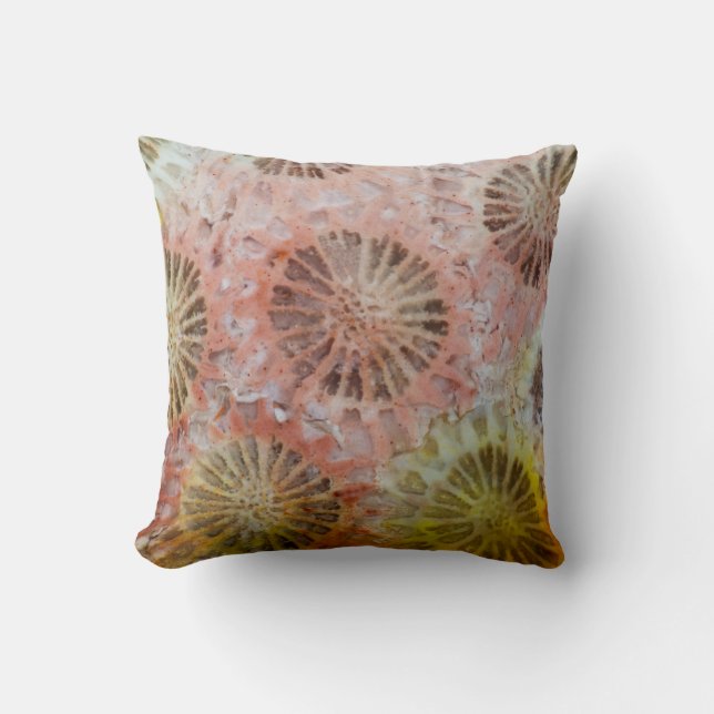 Close Up Of Pink Coral Cushion (Front)