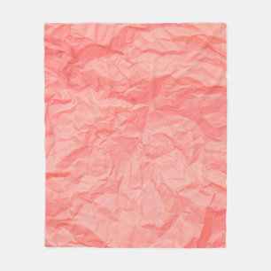 Close up of pink wrinkle crumpled old with paper p fleece blanket