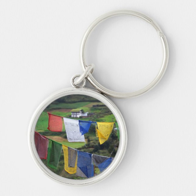 Close Up Of Prayer Flags Key Ring (Front)