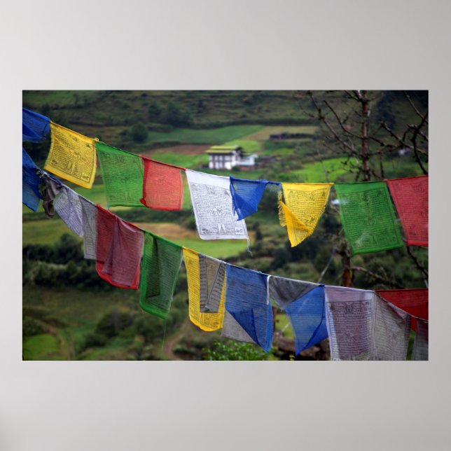 Close Up Of Prayer Flags Poster (Front)