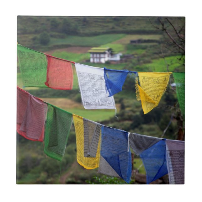 Close Up Of Prayer Flags Tile (Front)