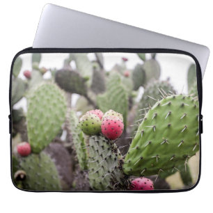 Close Up Of Prickly Pear Cactus Laptop Sleeve