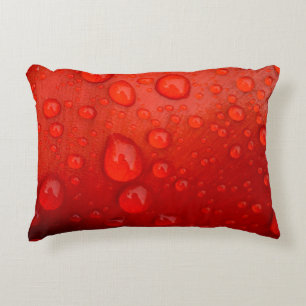 Close-up of raindrops on tulip petal decorative cushion