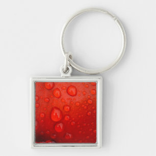 Close-up of raindrops on tulip petal key ring