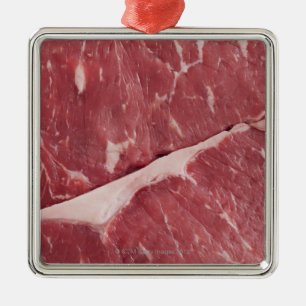 Close-up of raw steak metal tree decoration