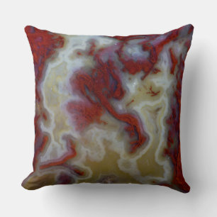 Close up of Red Moss Agate Slab Cushion