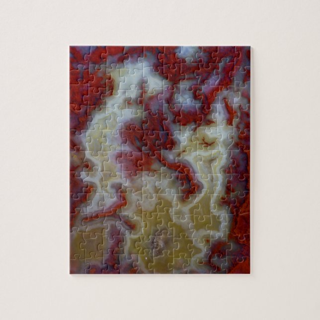 Close up of Red Moss Agate Slab Jigsaw Puzzle (Vertical)