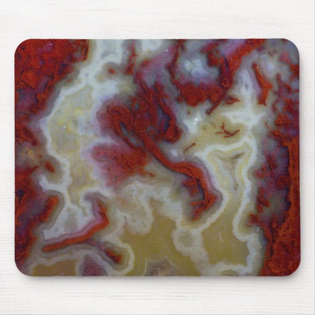 Close up of Red Moss Agate Slab Mouse Pad (Front)