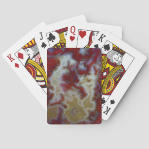 Close up of Red Moss Agate Slab Playing Cards