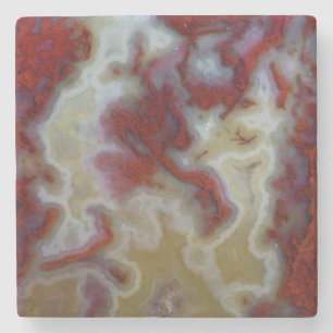 Close up of Red Moss Agate Slab Stone Coaster