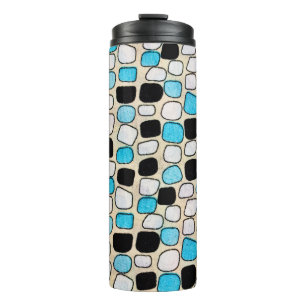 close-up of retro shirt style1960s,background,blue thermal tumbler
