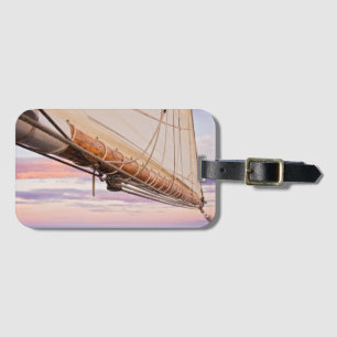 Close-Up Of Sail And Ropes Maine, Camden Luggage Tag
