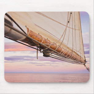 Close-Up Of Sail And Ropes Maine, Camden Mouse Pad
