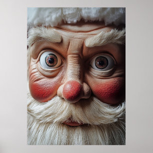 Close-Up of Santa’s Surprised Expression Poster