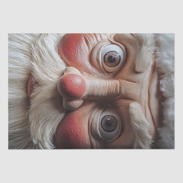 Close-Up of Santa’s Surprised Expression Tissue Paper (Front)