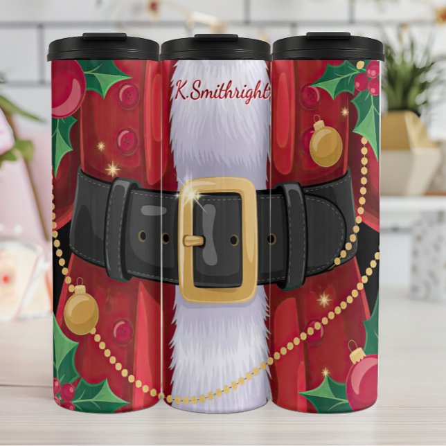 Close-up of Santa's Suit Thermal Tumbler (Creator Uploaded)