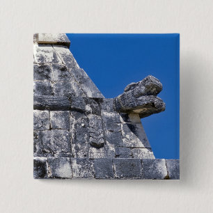 Close up of stones making an ancient Mayan 15 Cm Square Badge