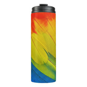 CLOSE UP OF THE AMAZINGLY COLORFUL FEATHERS OF A S THERMAL TUMBLER