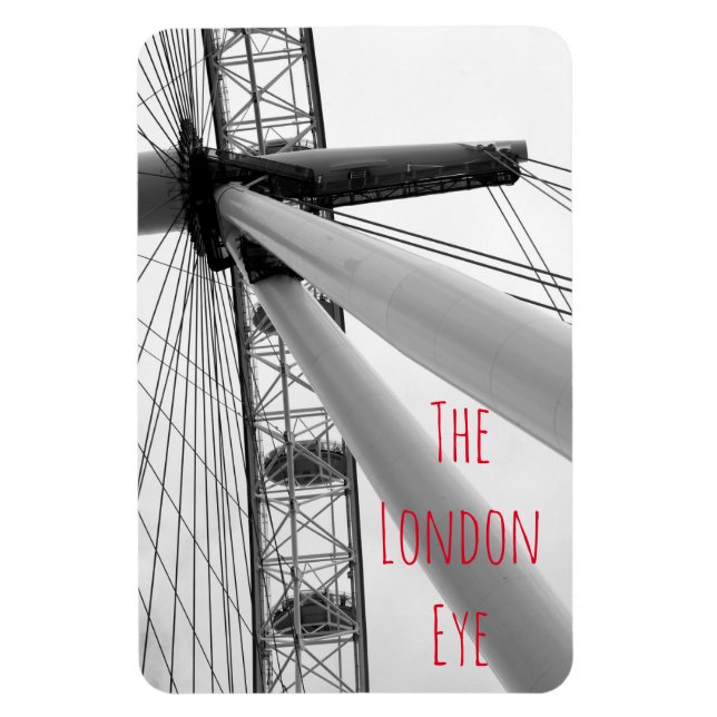 Close up of the London Eye in black and white Magnet (Vertical)