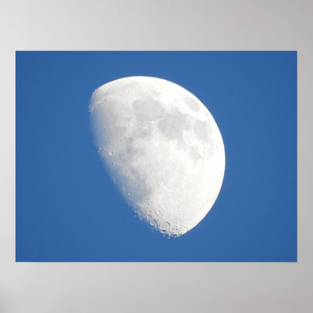 Close up of the Moon and Blue Sky Photo Poster (Front)