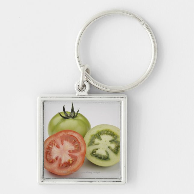 Close-up of three tomatoes key ring (Front)