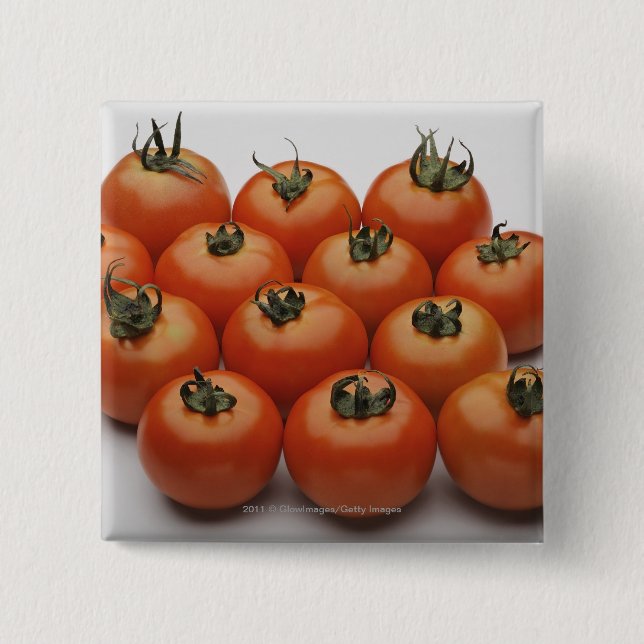 Close-up of tomatoes 15 cm square badge (Front)