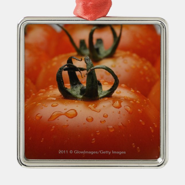 Close-up of tomatoes 2 metal tree decoration (Front)