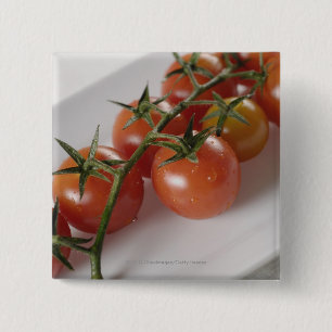 Close-up of tomatoes on a tray 15 cm square badge