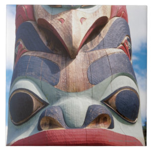 Close-up of totem pole in Sitka, Alaska, USA Tile