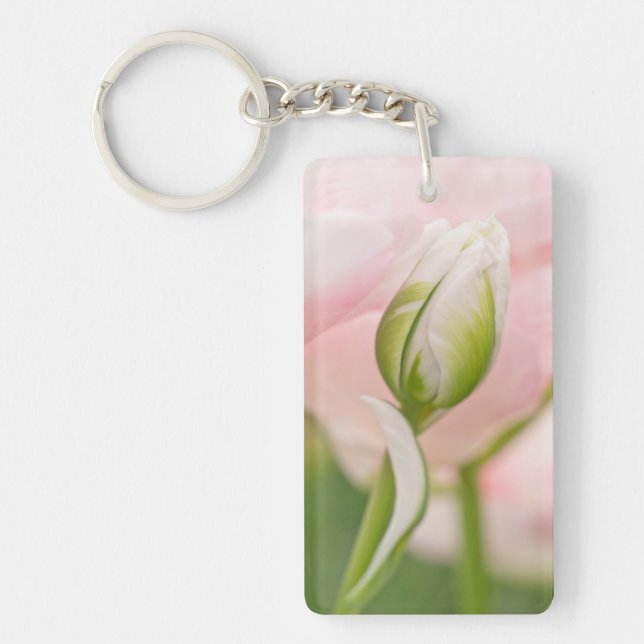 Close-up of tulip and bud key ring (Front)