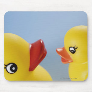 Close-up of two rubber ducks mouse pad