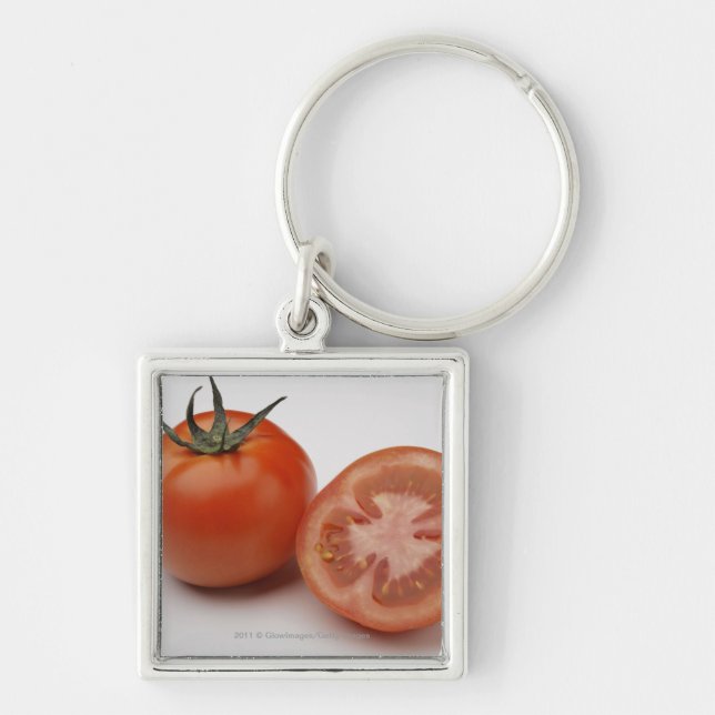 Close-up of two tomatoes key ring (Front)